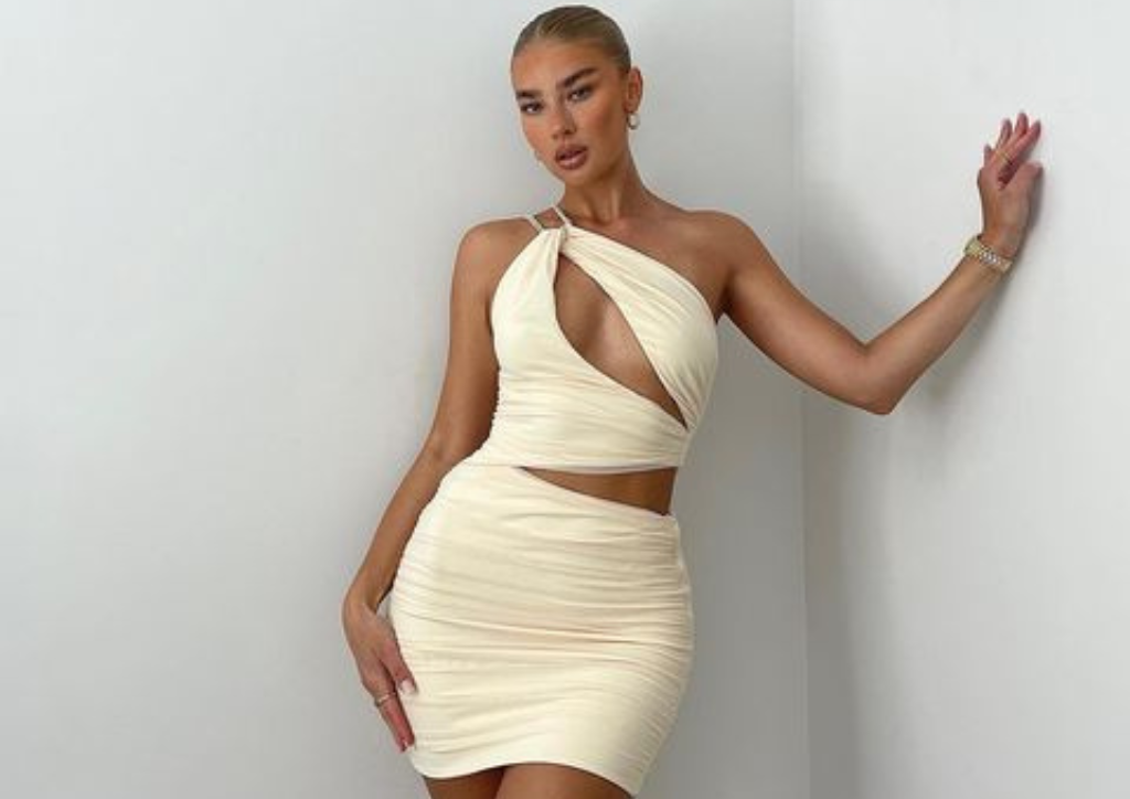 cutout black mini dress