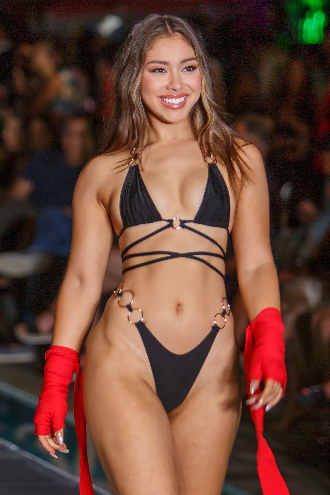 Runway Deep-V Black Bottoms