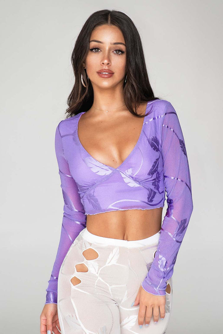 Sara Long-Sleeve Crop Top