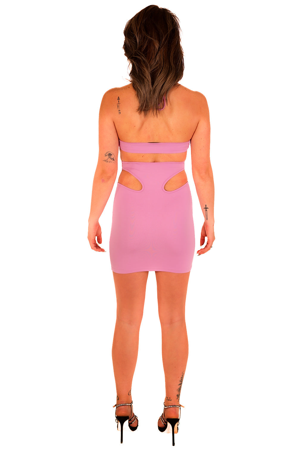 Cross Halter Purple Mini Dress Bodycon Fit