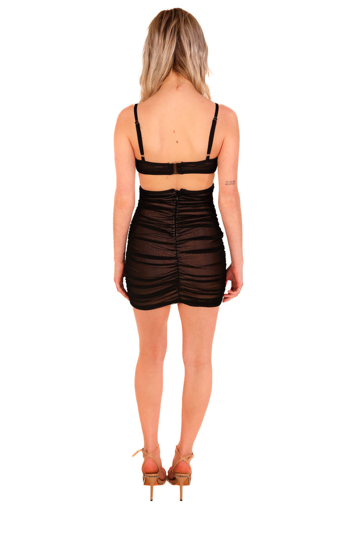 Sexy bodycon dress with cutouts and ruched