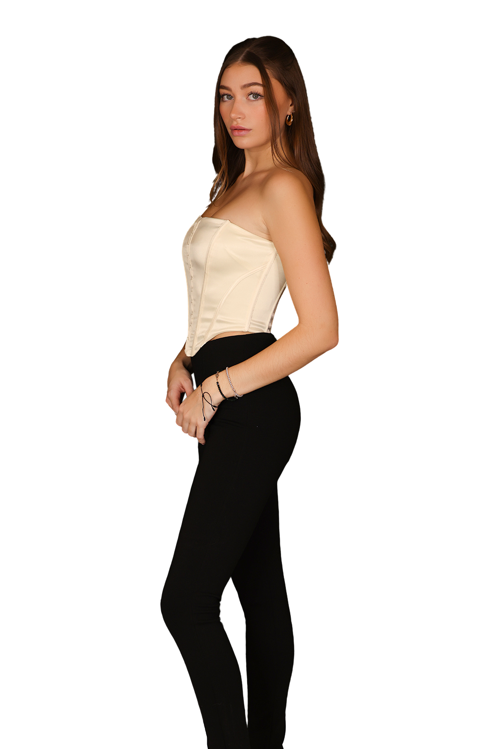 corset top modern fit satin v cut women