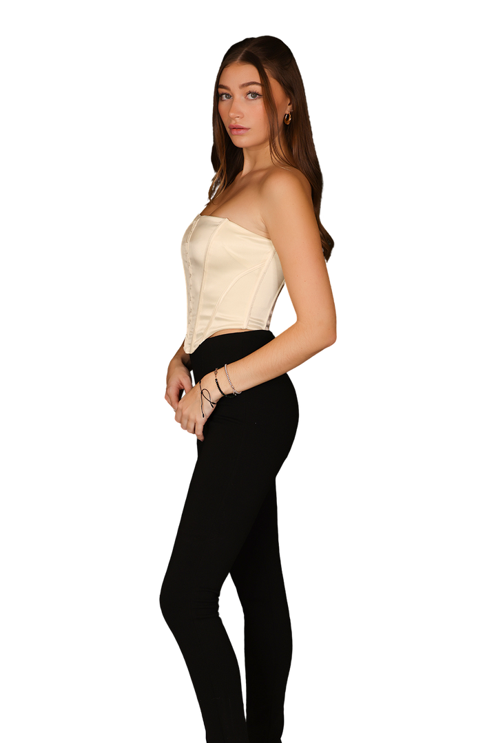corset top modern fit satin v cut women