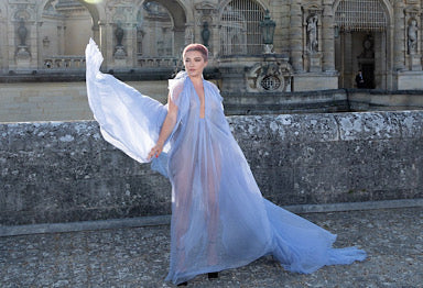 Florence Pugh Stuns in Periwinkle Valentino Gown