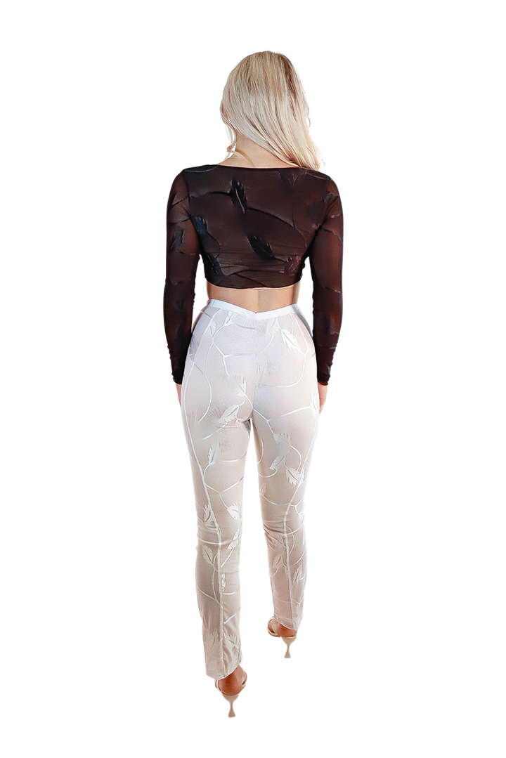 Crop Top with Extra Long Flare Sleeves