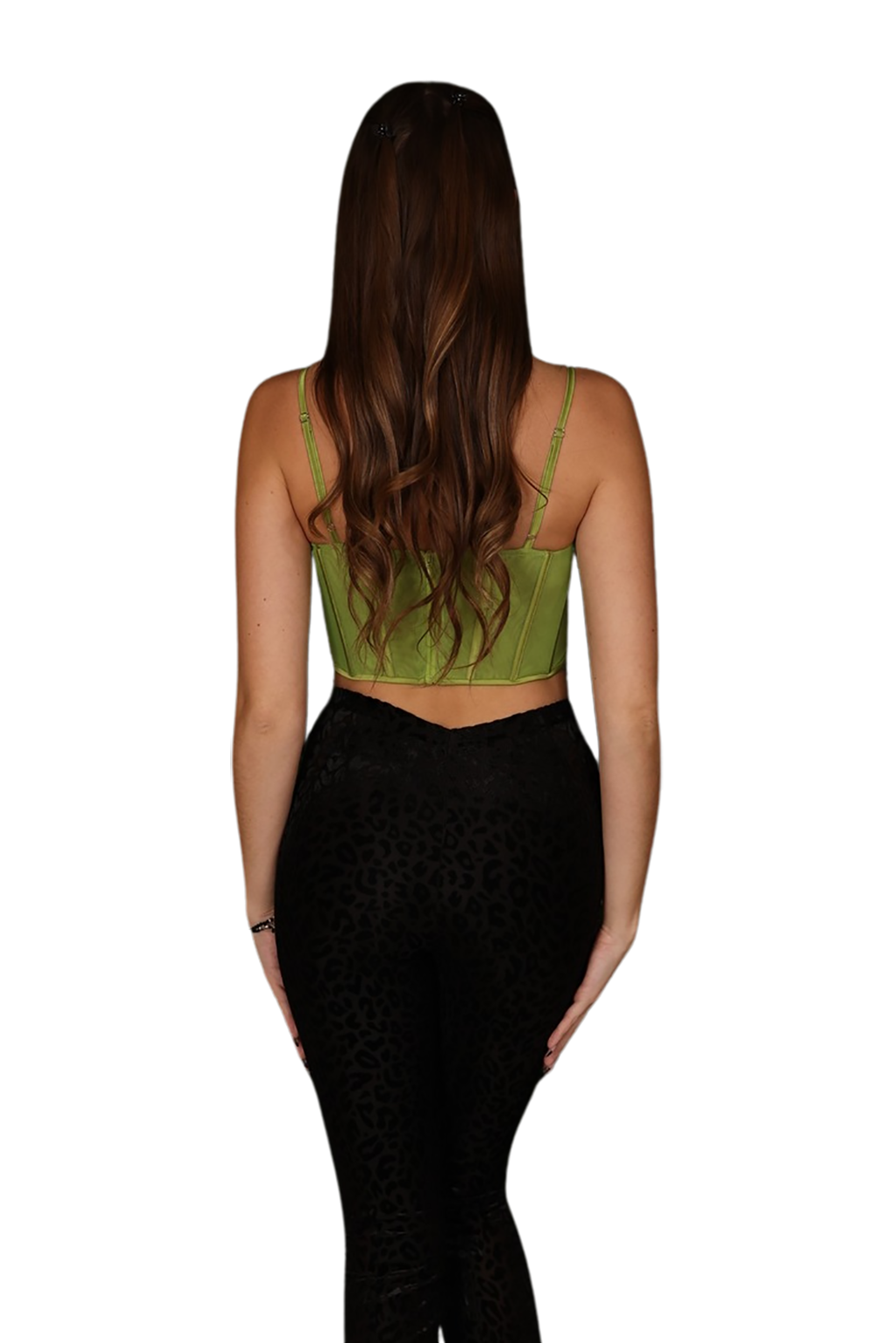 Satin-green-bustier-crop-top-v Satin-green-bustier-crop-top-v